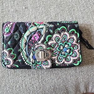 Vera Bradley Turn Lock Wallet Floral Paisley